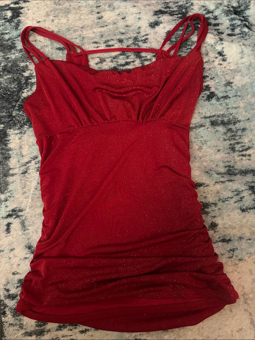 HeartSoul Red Glitter Cowl Neck Camisole